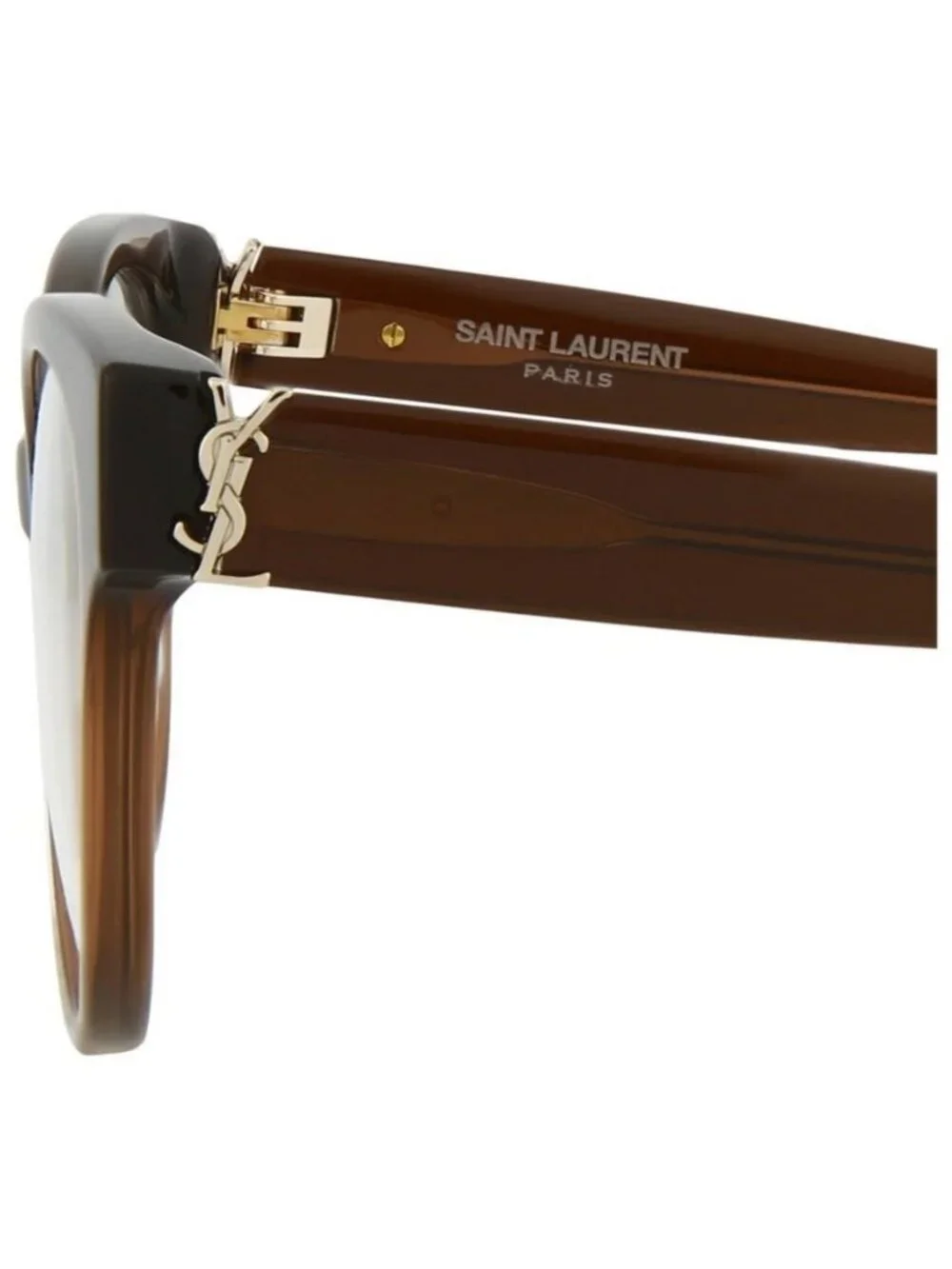 New Saint Laurent Womens Cat Eye Brown Brown Transparent Fashion Designer Eyegla